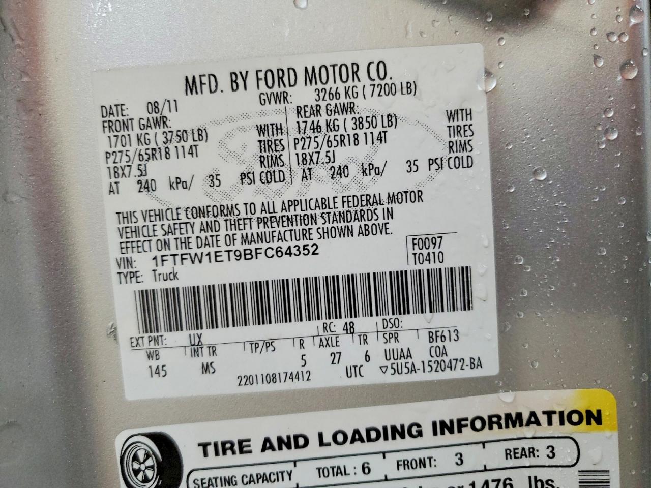 2011 FORD F150 SUPERCREW photo 34
