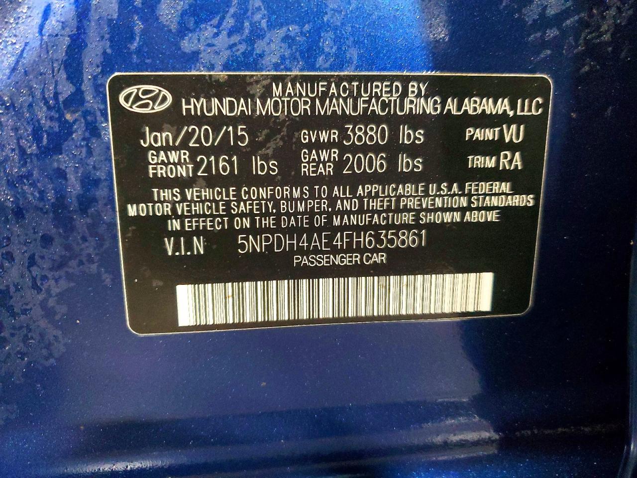 2015 HYUNDAI ELANTRA SE photo 12