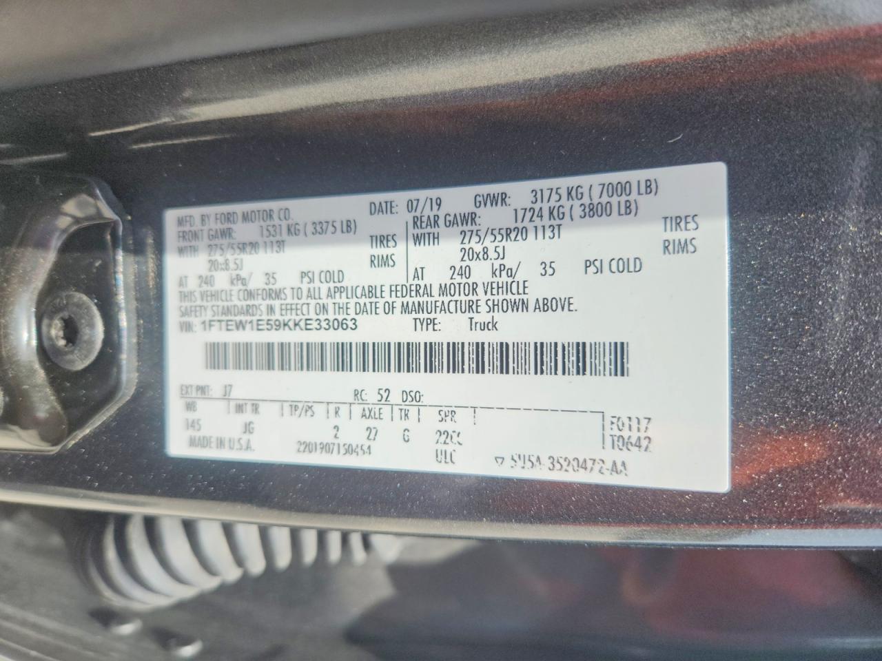 2019 FORD F150 SUPERCREW photo 12