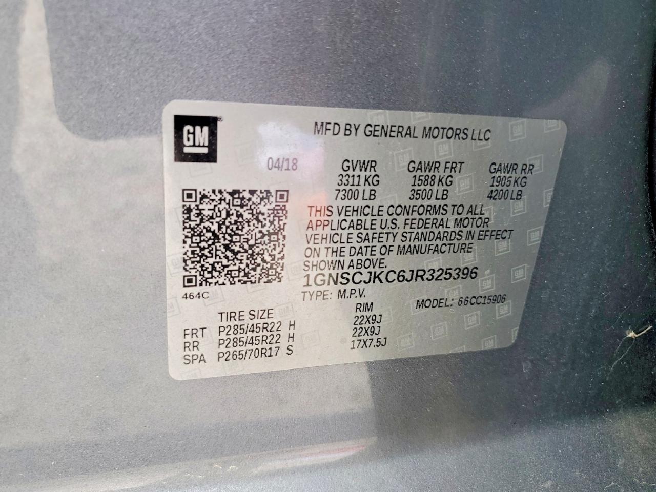 2018 CHEVROLET SUBURBAN C1500 PREMIER photo 13