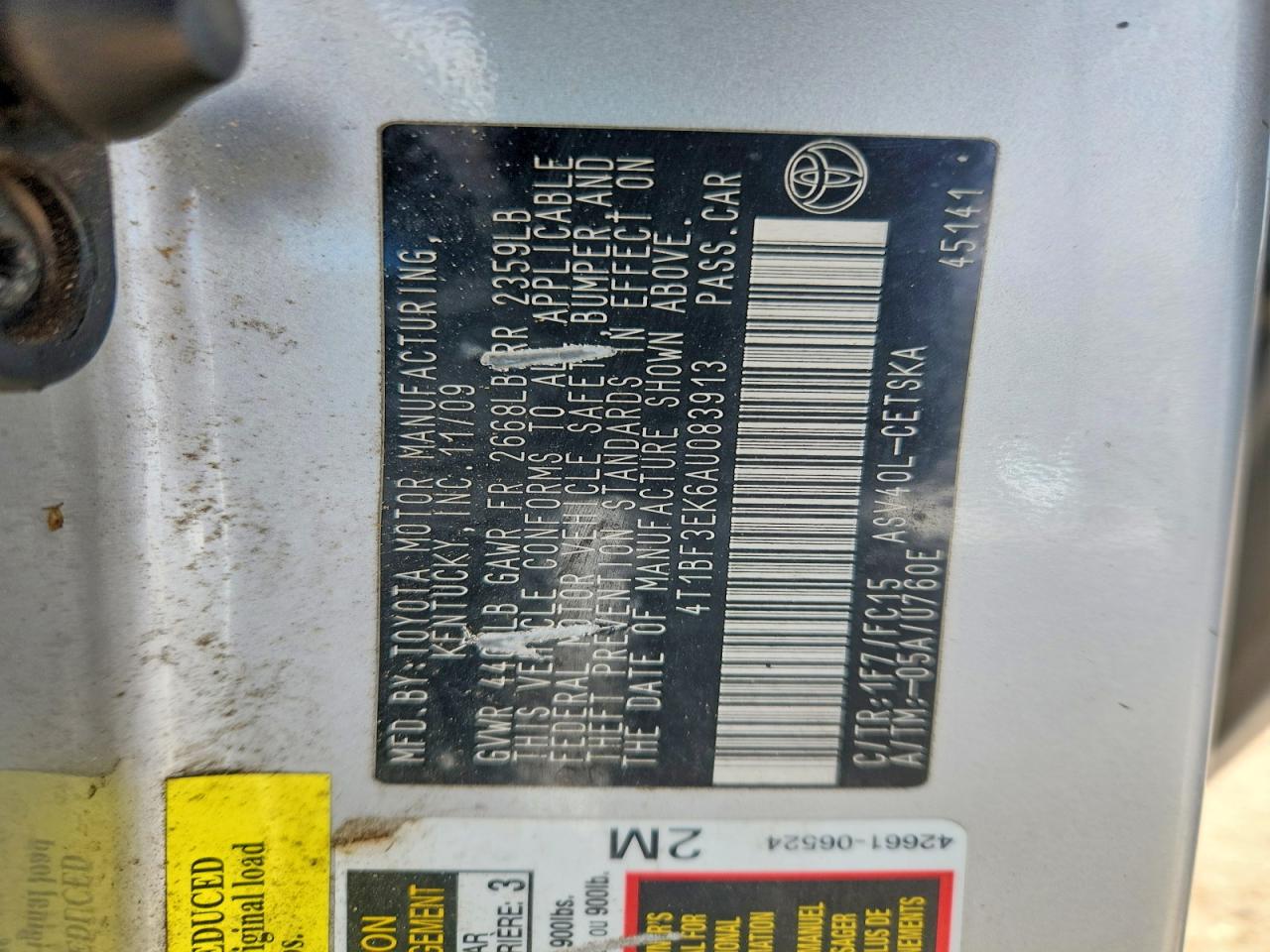 2010 TOYOTA CAMRY SE photo 13