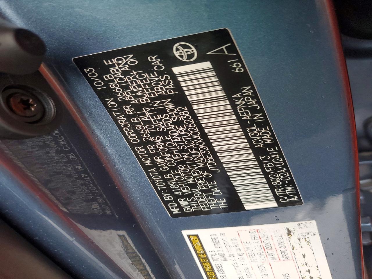 2004 TOYOTA CAMRY LE photo 34