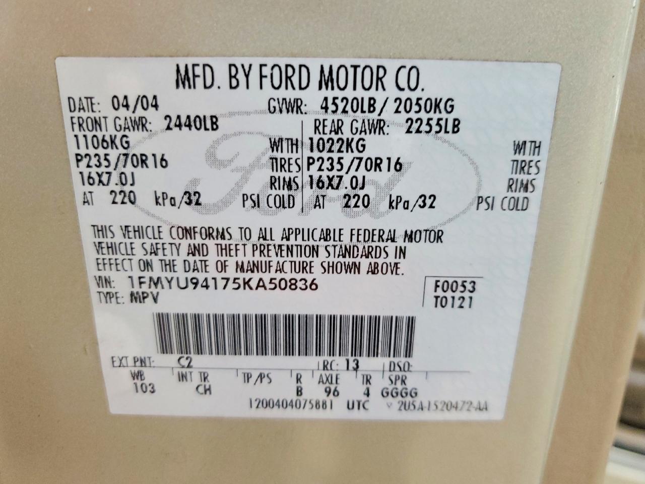 2005 FORD ESCAPE LIMITED photo 13