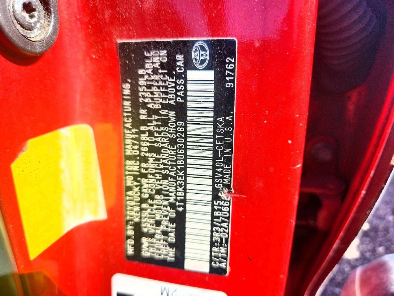 2011 TOYOTA CAMRY SE V6 photo 12