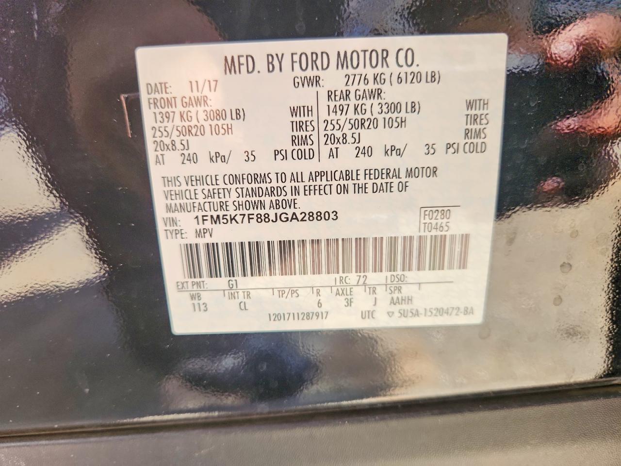 2018 FORD EXPLORER LIMITED photo 40