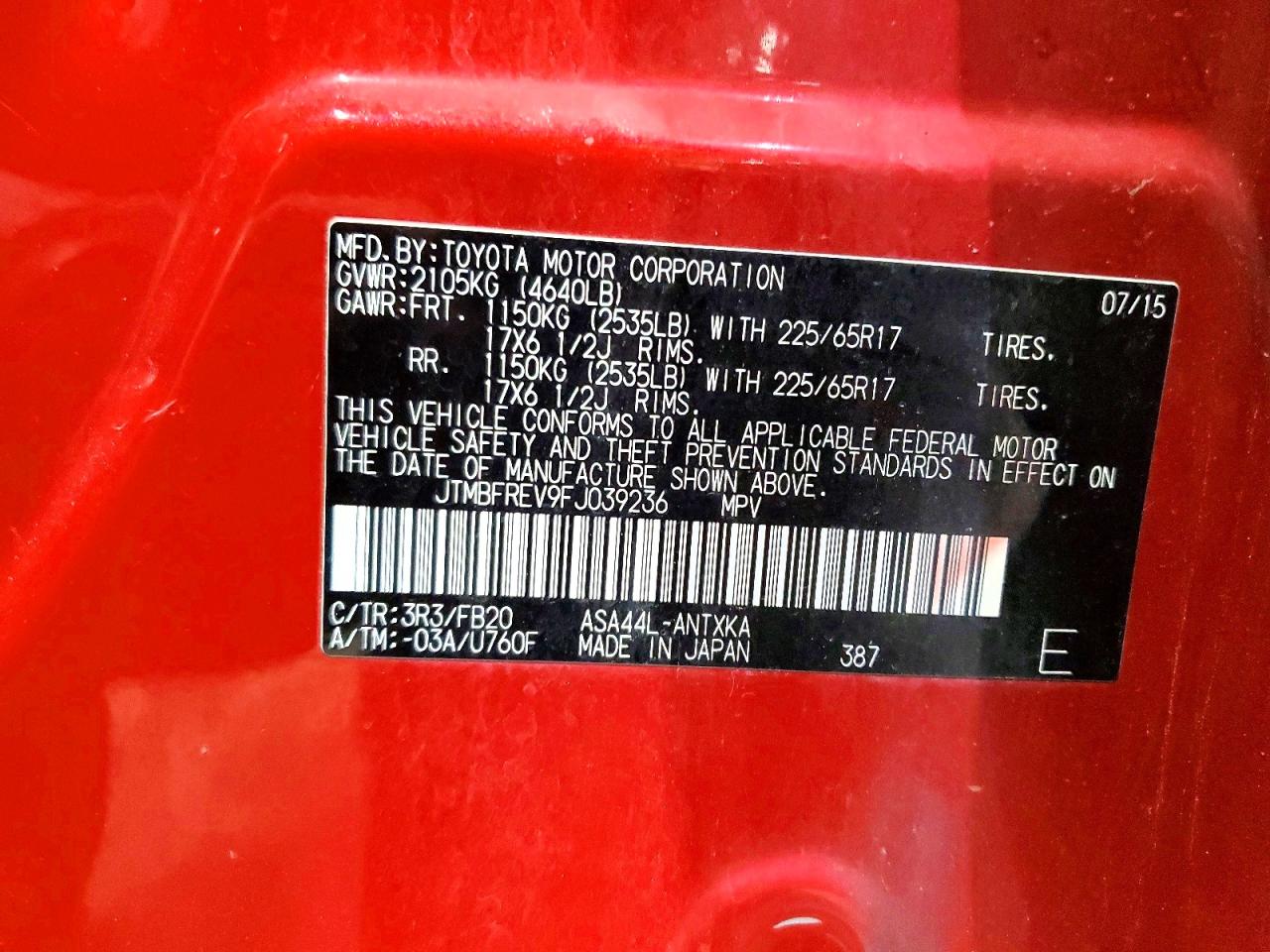 2015 TOYOTA RAV4 LE photo 40