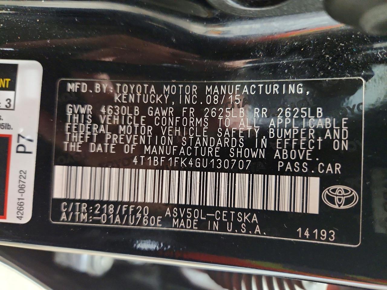 2016 TOYOTA CAMRY SE photo 25
