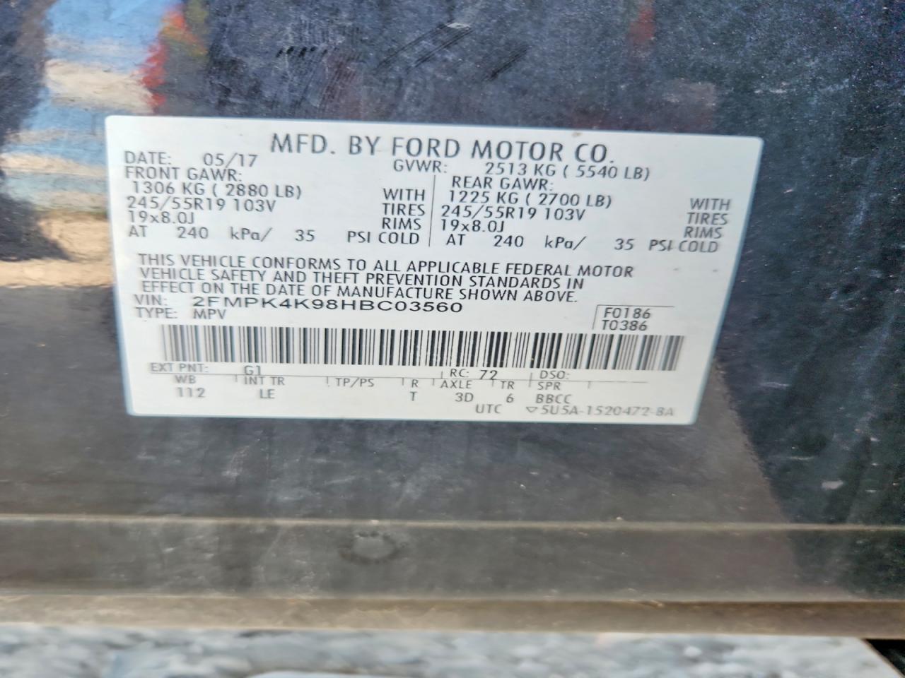2017 FORD EDGE TITANIUM photo 37