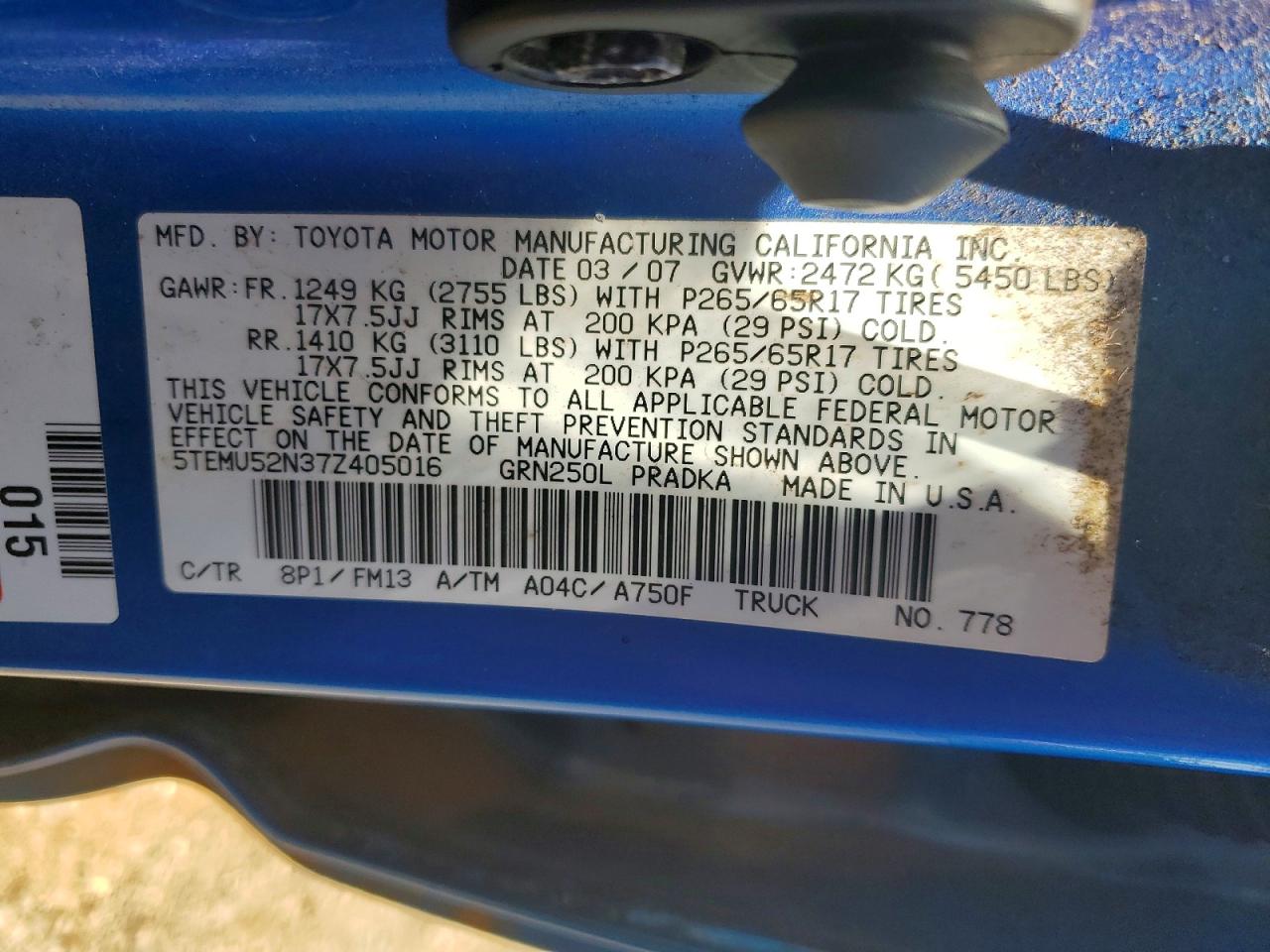 2007 TOYOTA TACOMA DOUBLE CAB LONG BED photo 12