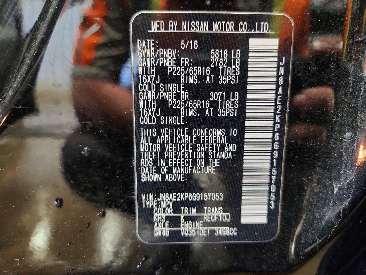 2016 NISSAN QUEST 3.5 SV photo 25