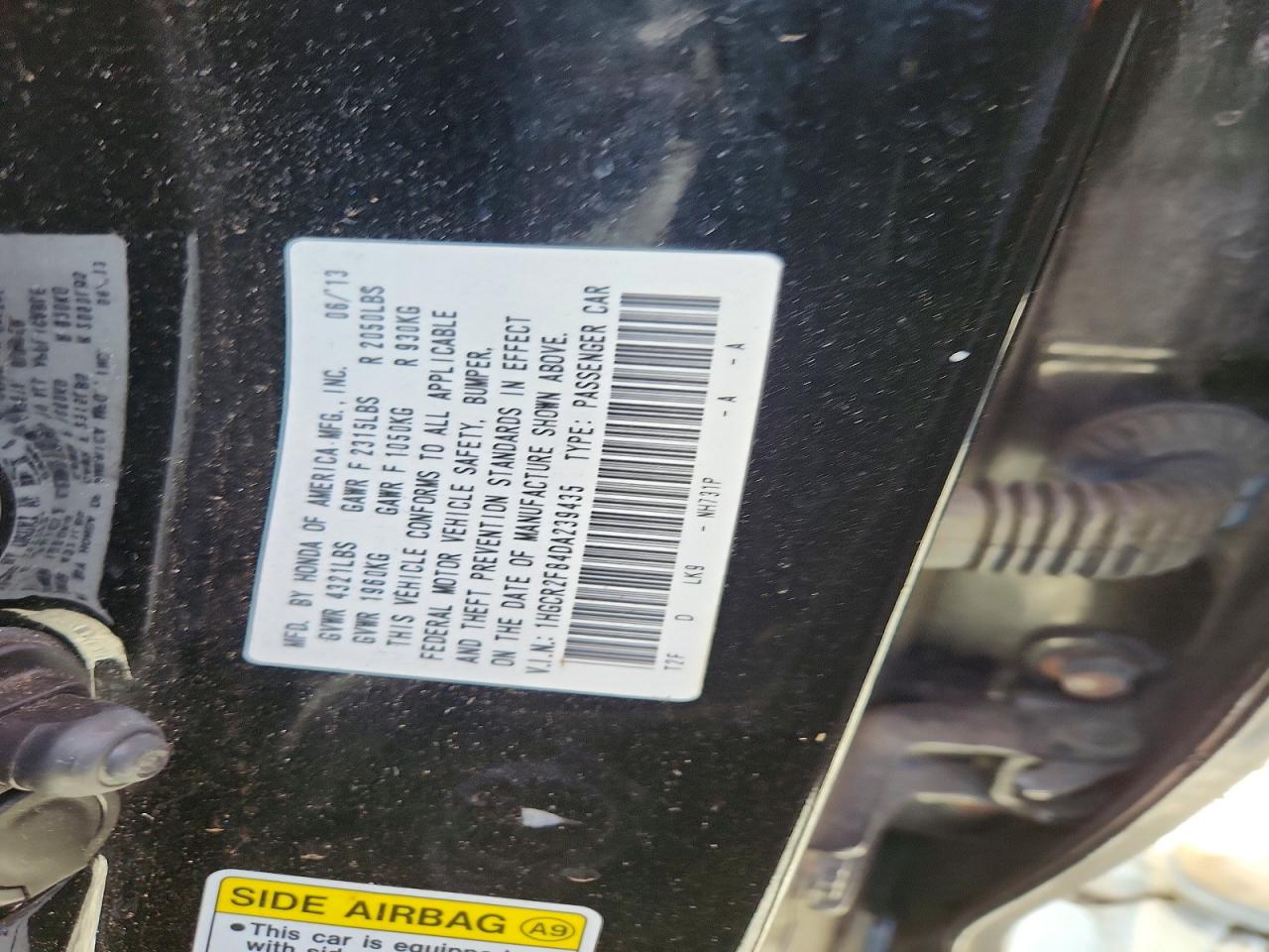 2013 HONDA ACCORD photo 23
