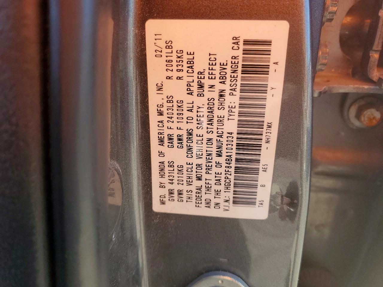 2011 HONDA ACCORD EXL photo 37