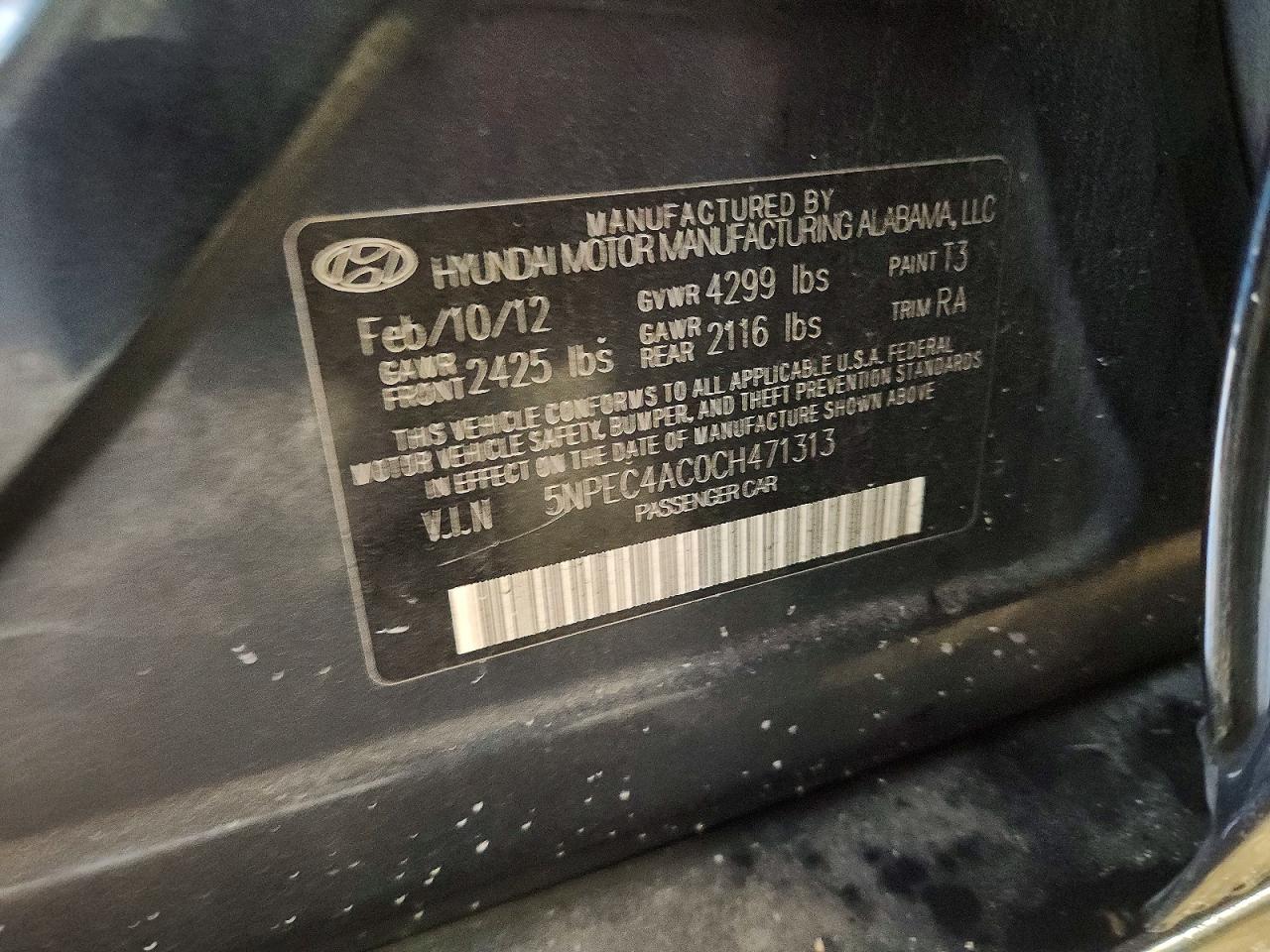 2012 HYUNDAI SONATA LIMITED photo 23