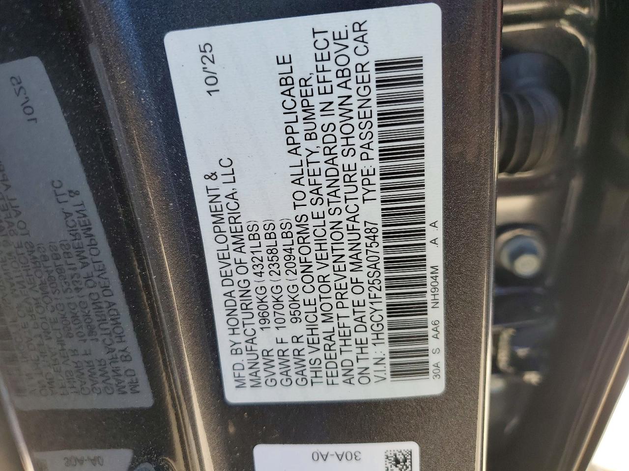 2025 HONDA ACCORD LX photo 23