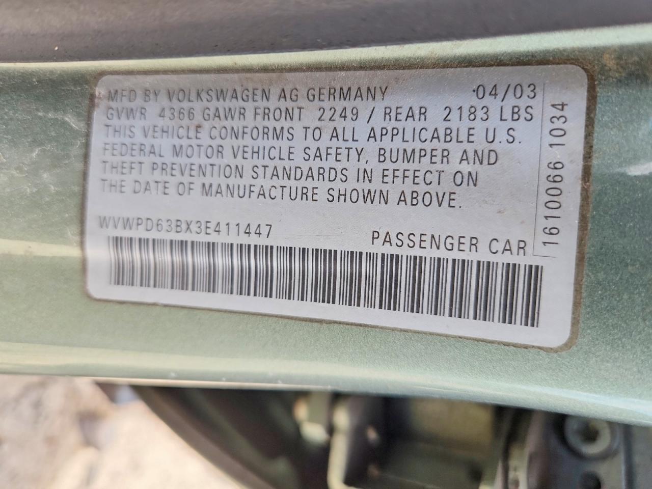 2003 VOLKSWAGEN PASSAT GLS photo 37