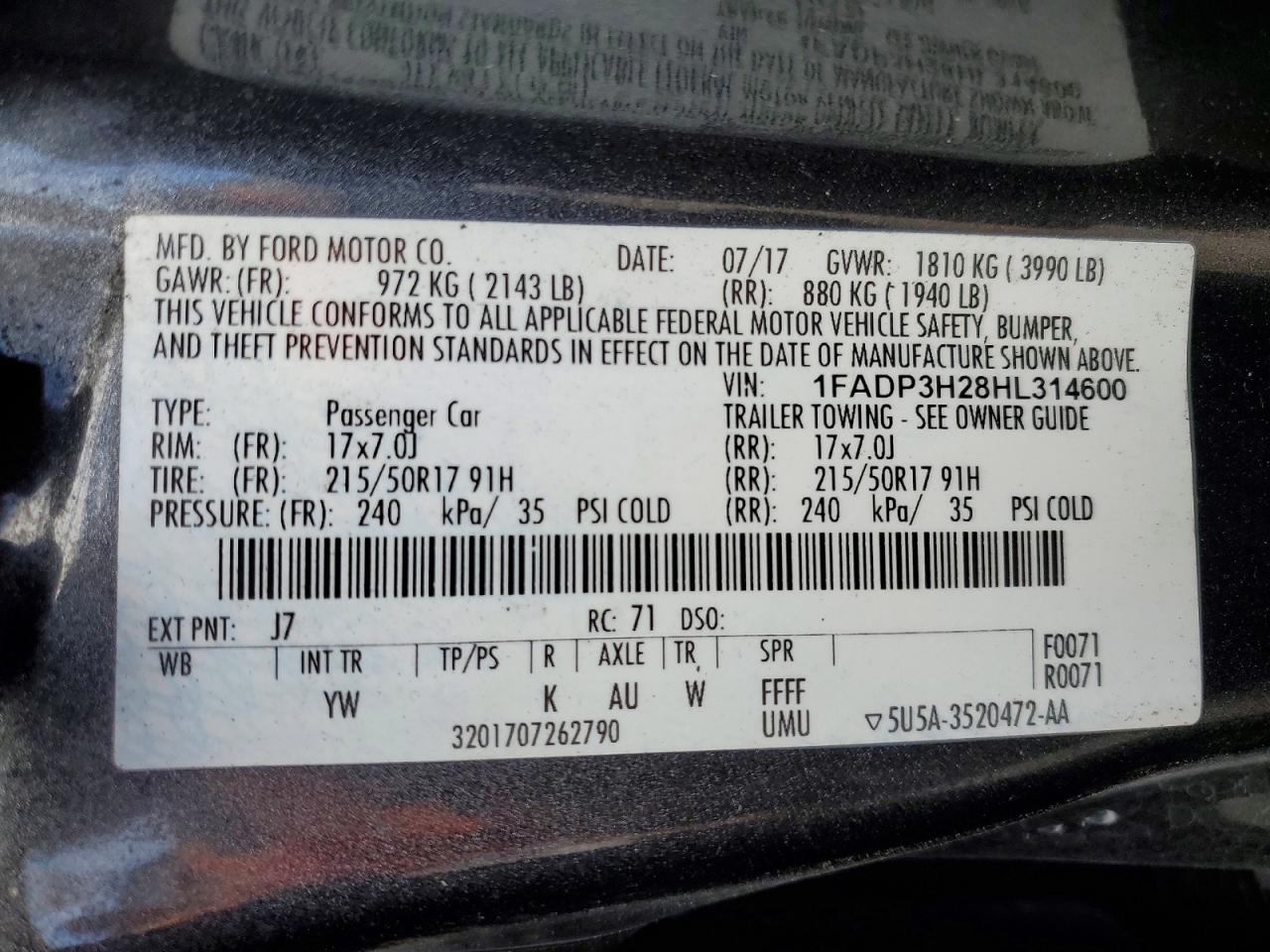 2017 FORD FOCUS SEL photo 34