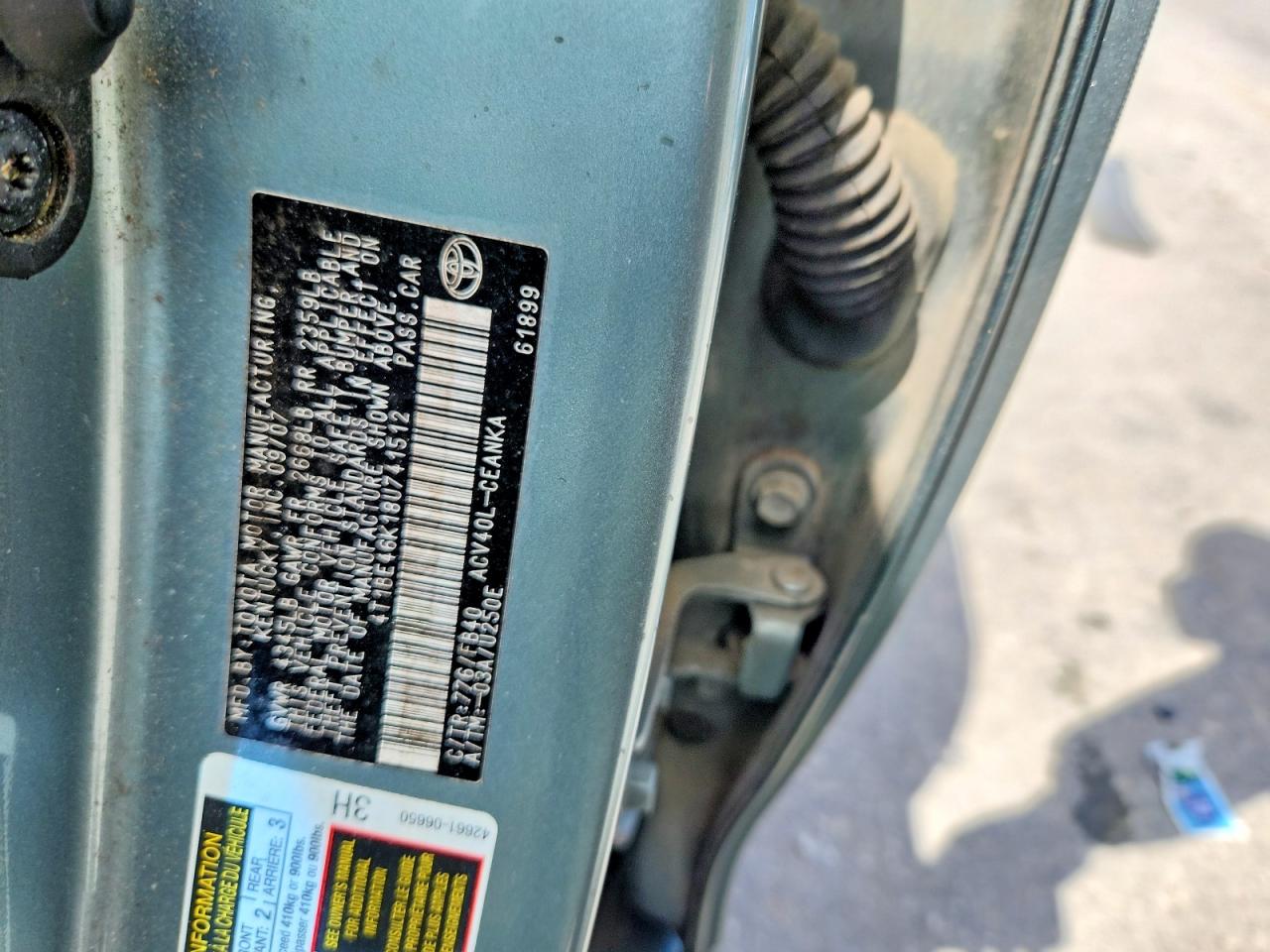 2008 TOYOTA CAMRY photo 12