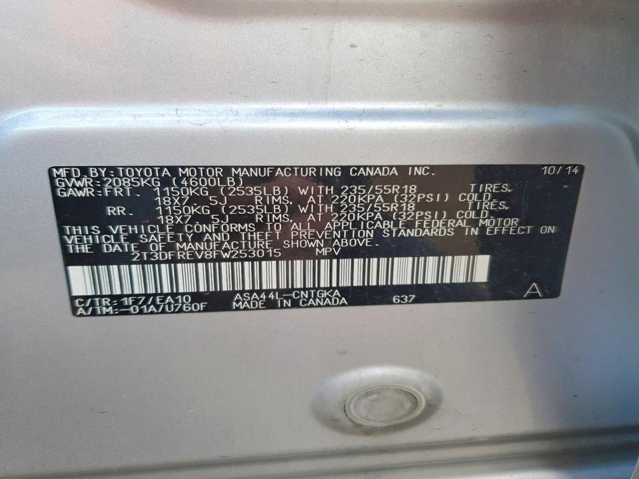 2015 TOYOTA RAV4 LIMITED photo 23