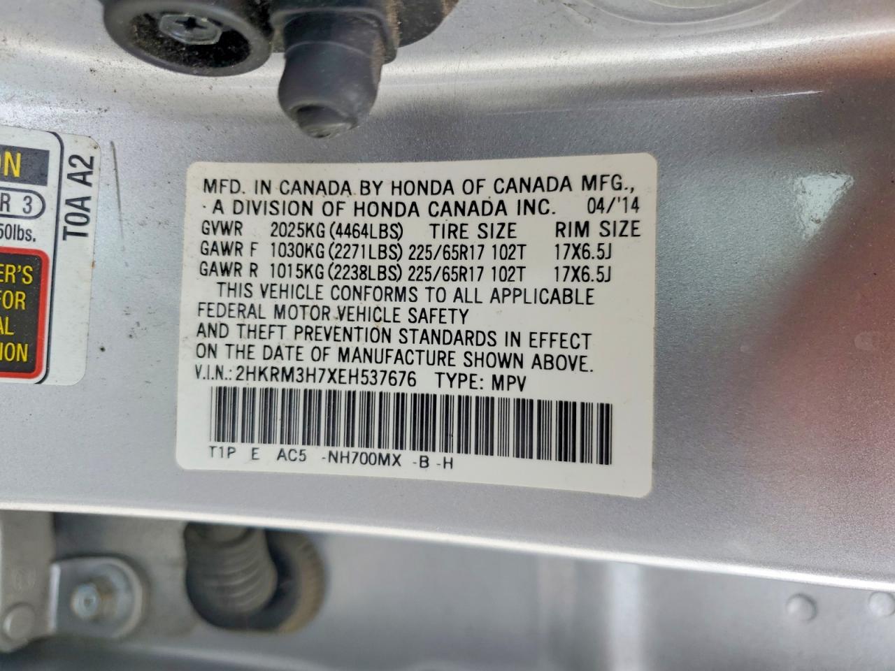 2014 HONDA CR-V EXL photo 37