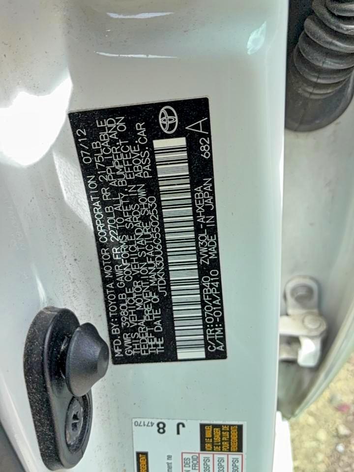 2012 TOYOTA PRIUS BASE photo 12
