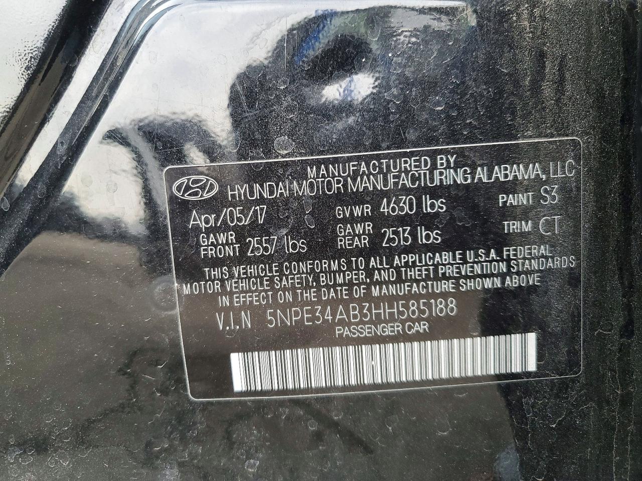 2017 HYUNDAI SONATA SPORT 2.0T photo 23