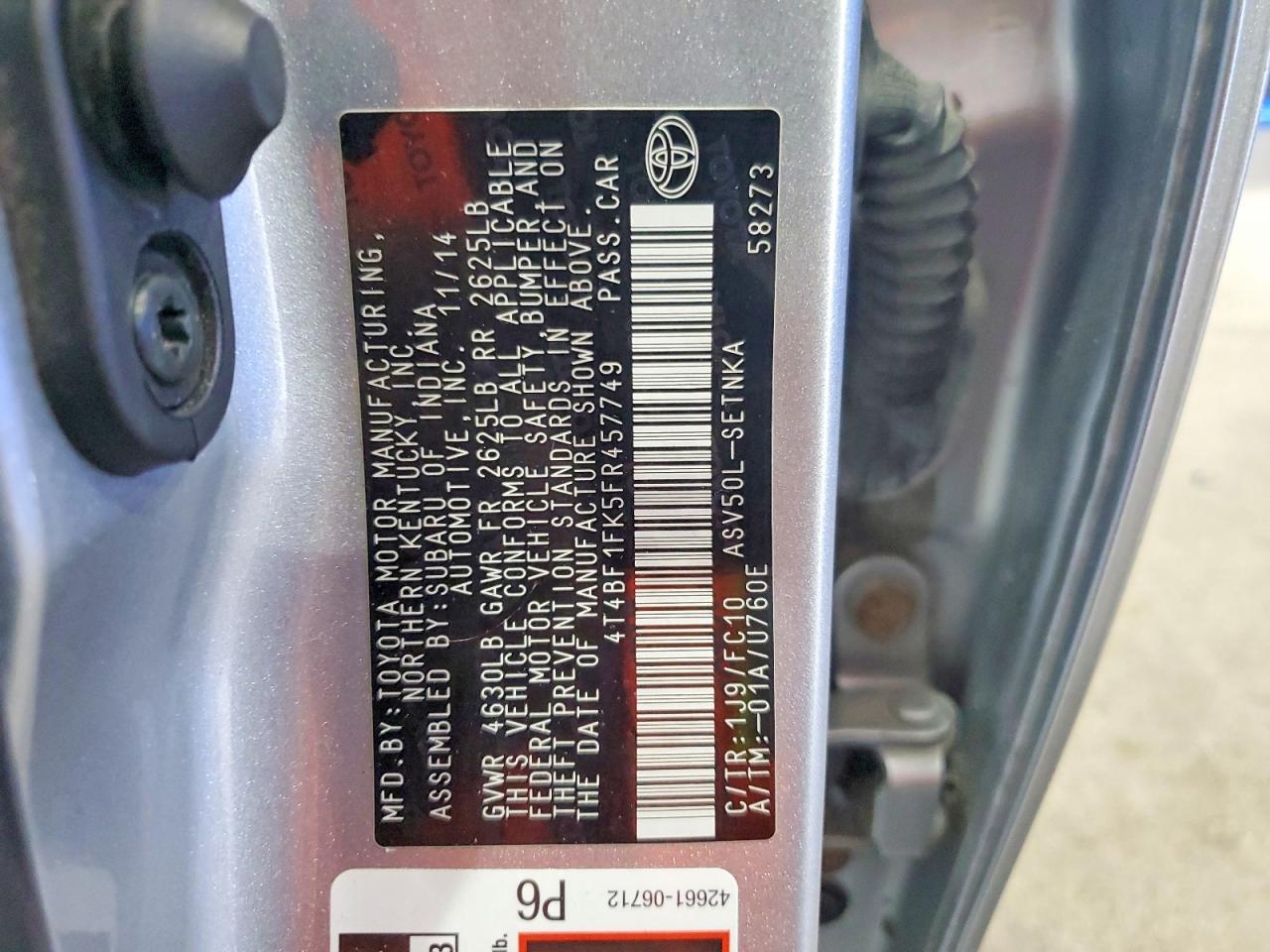 2015 TOYOTA CAMRY LE photo 23