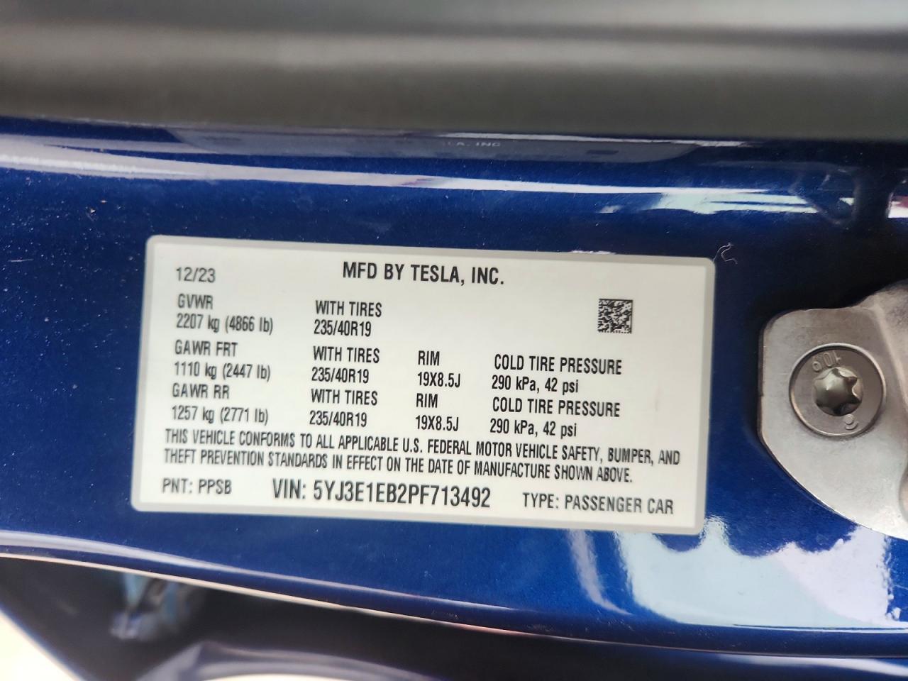 2023 TESLA MODEL 3 photo 12