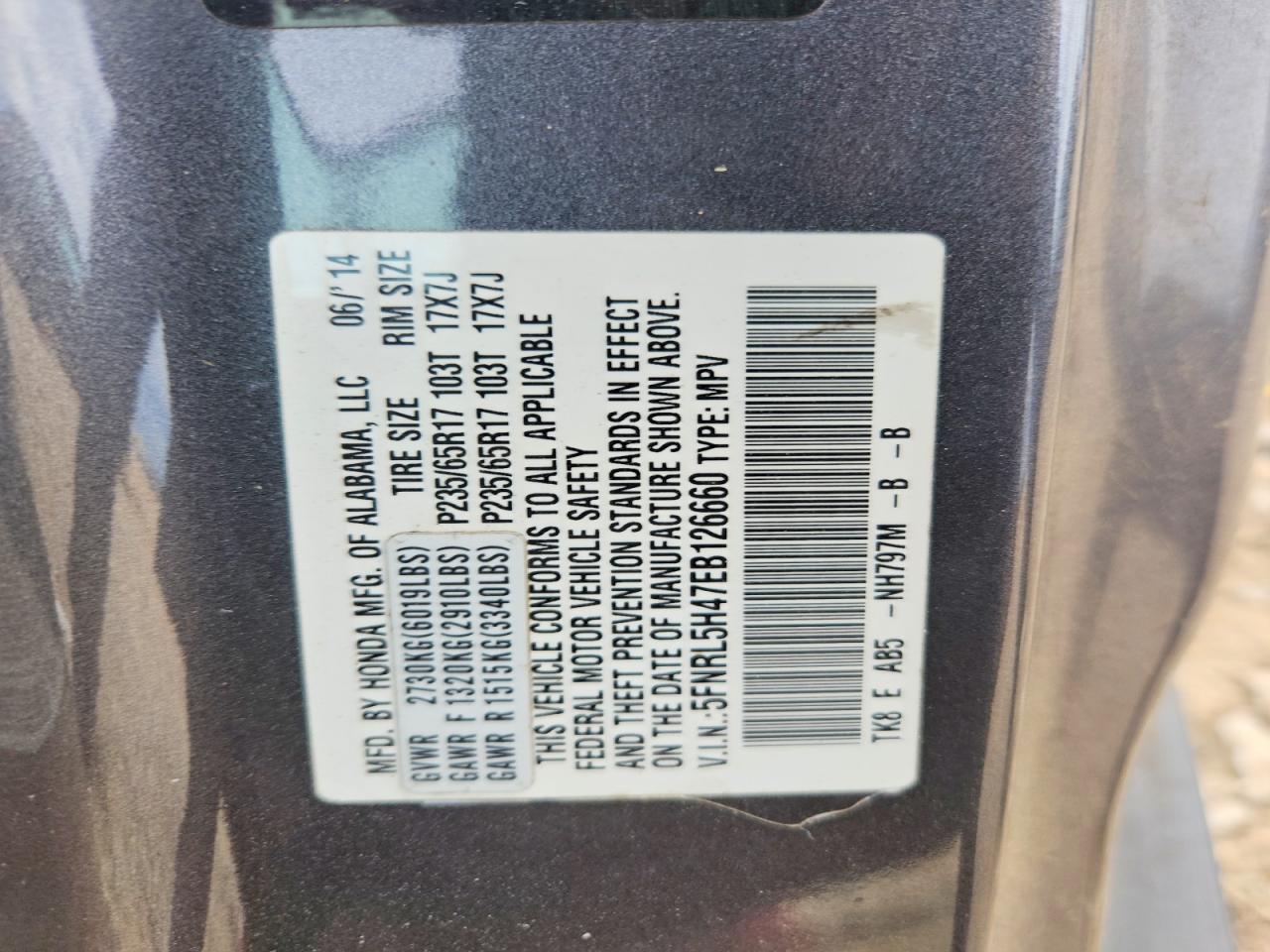 2014 HONDA ODYSSEY EX photo 40