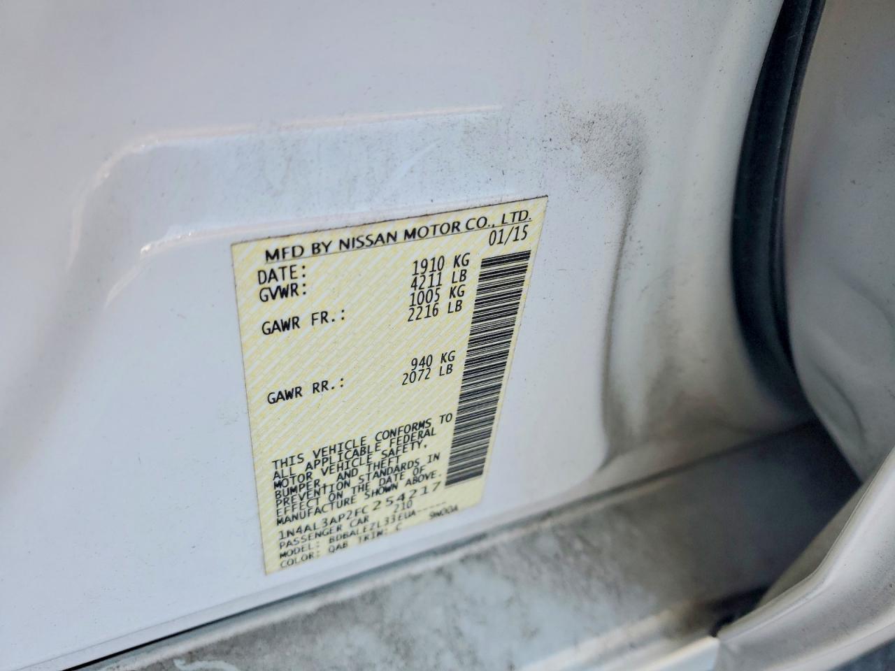 2015 NISSAN ALTIMA 2.5 S photo 23