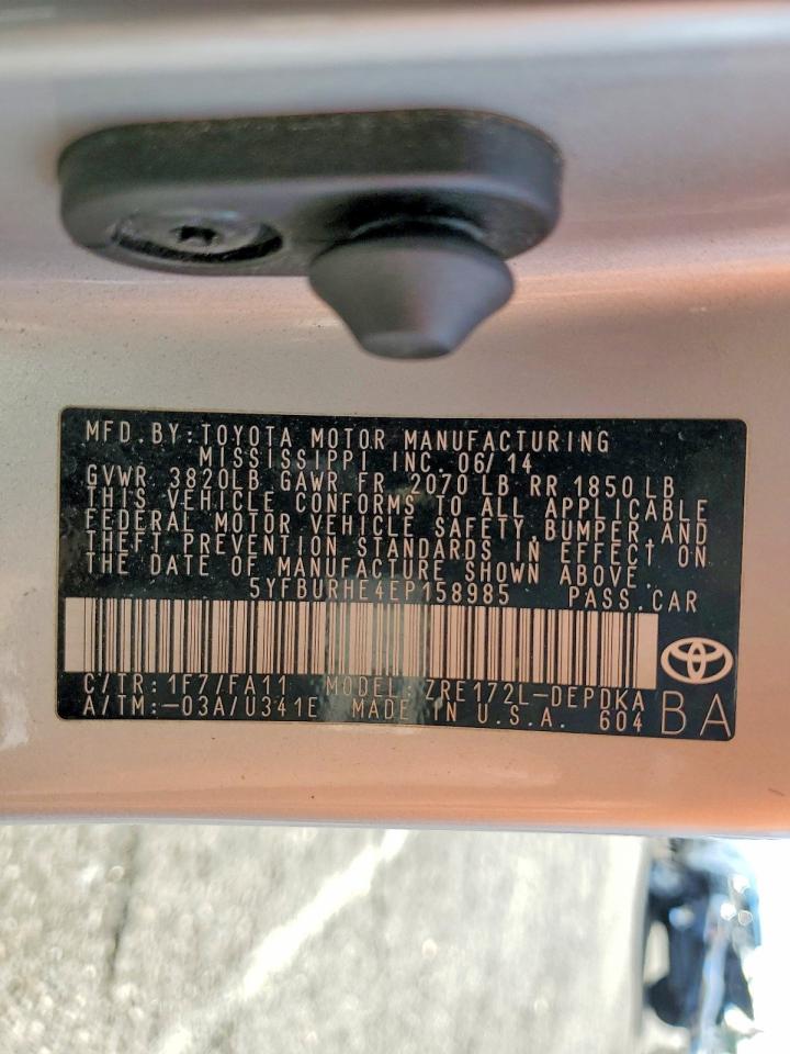 2014 TOYOTA COROLLA L photo 37