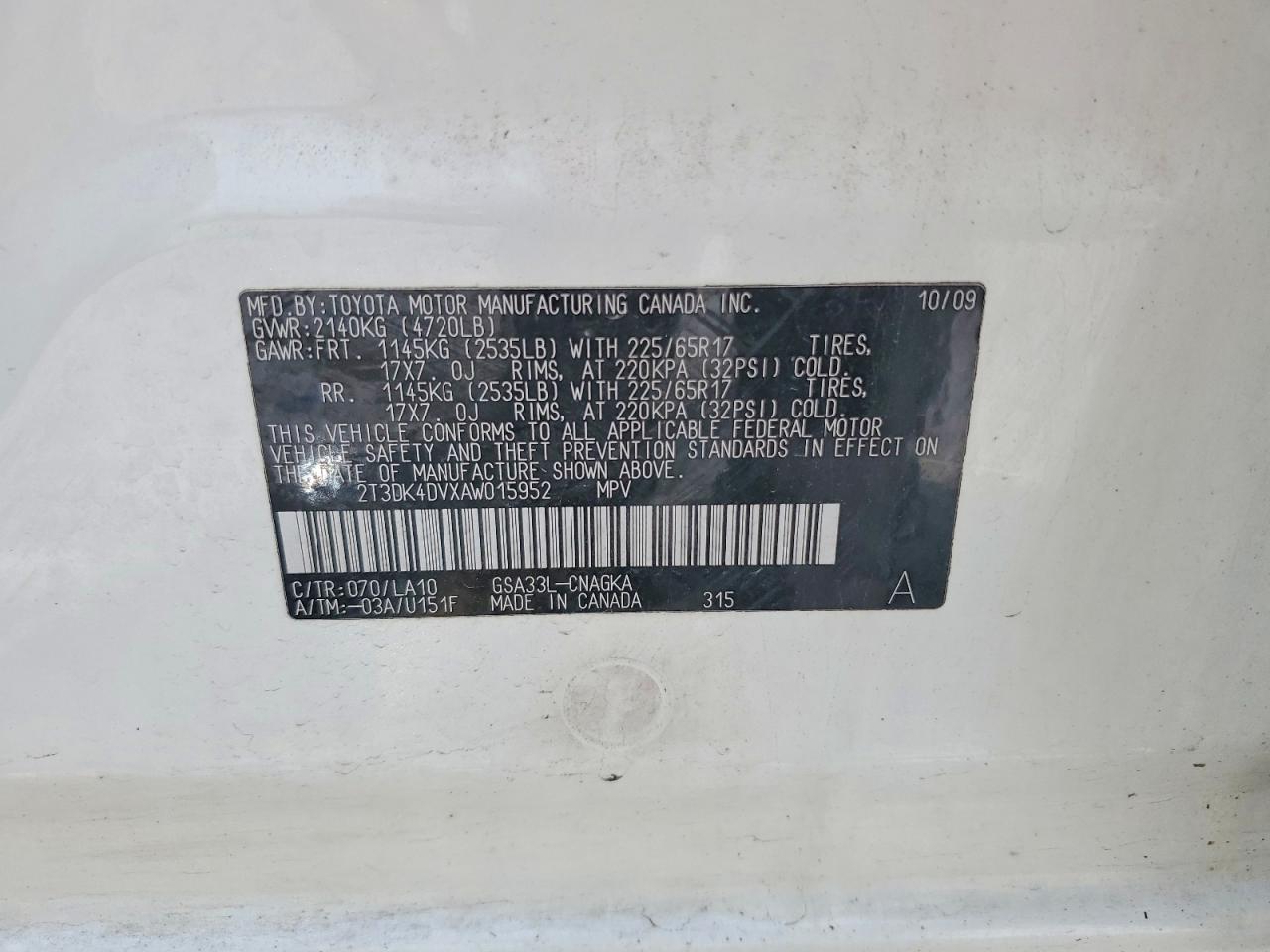 2010 TOYOTA RAV4 LIMITED photo 25