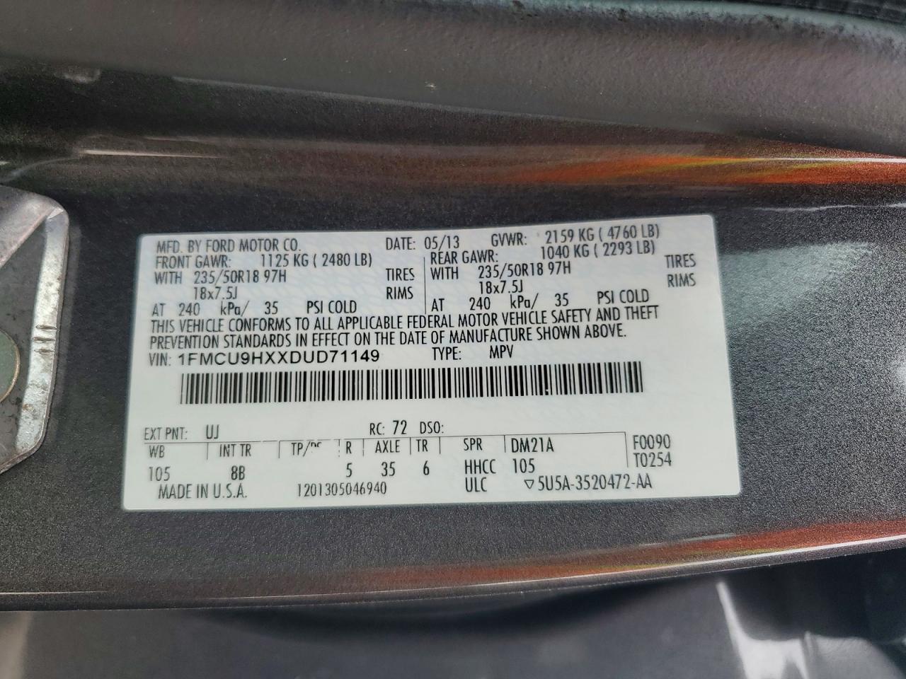2013 FORD ESCAPE SEL photo 27