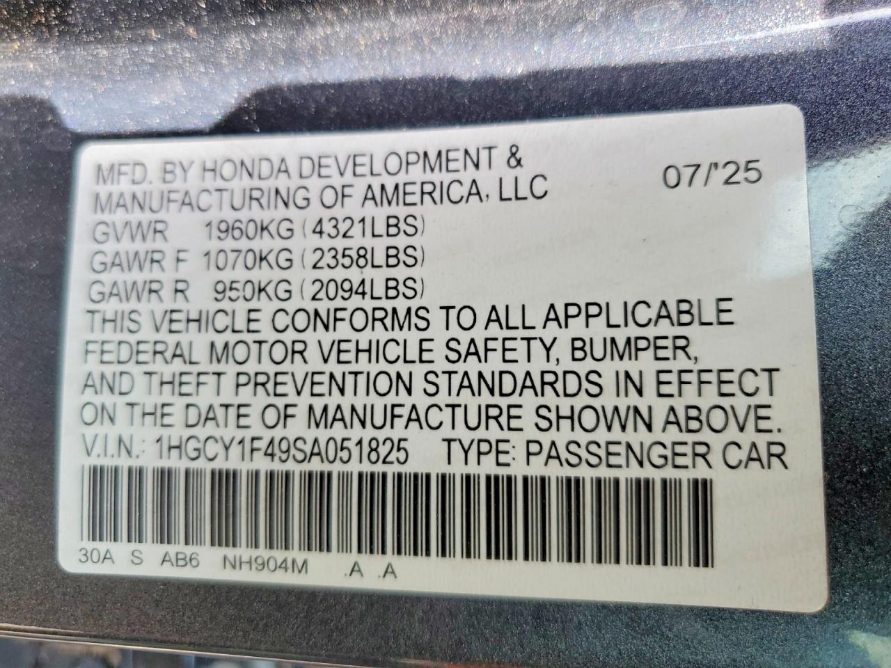 2025 HONDA ACCORD SE photo 23