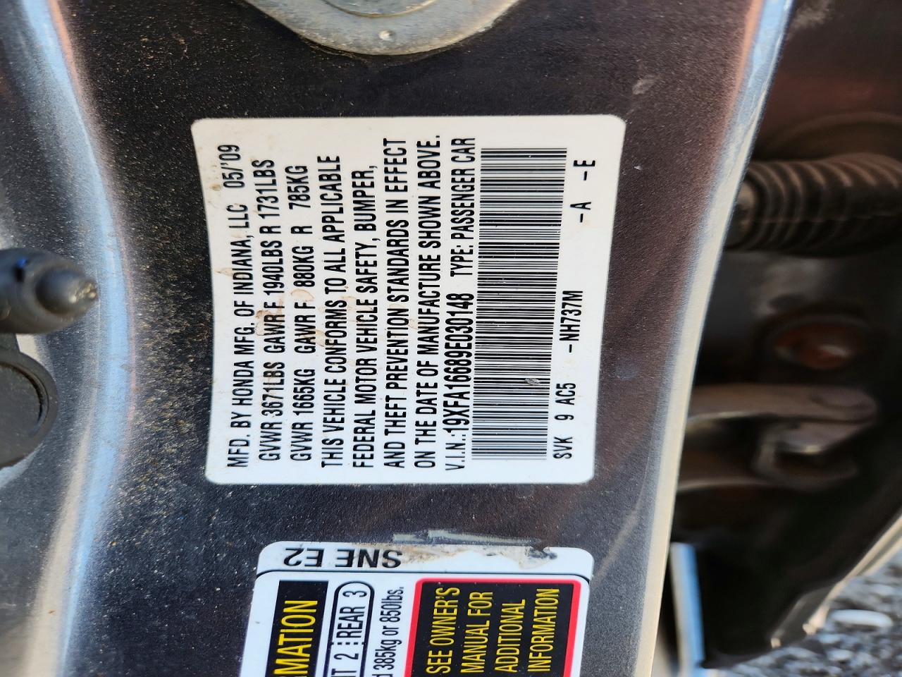 2009 HONDA CIVIC LX-S photo 25