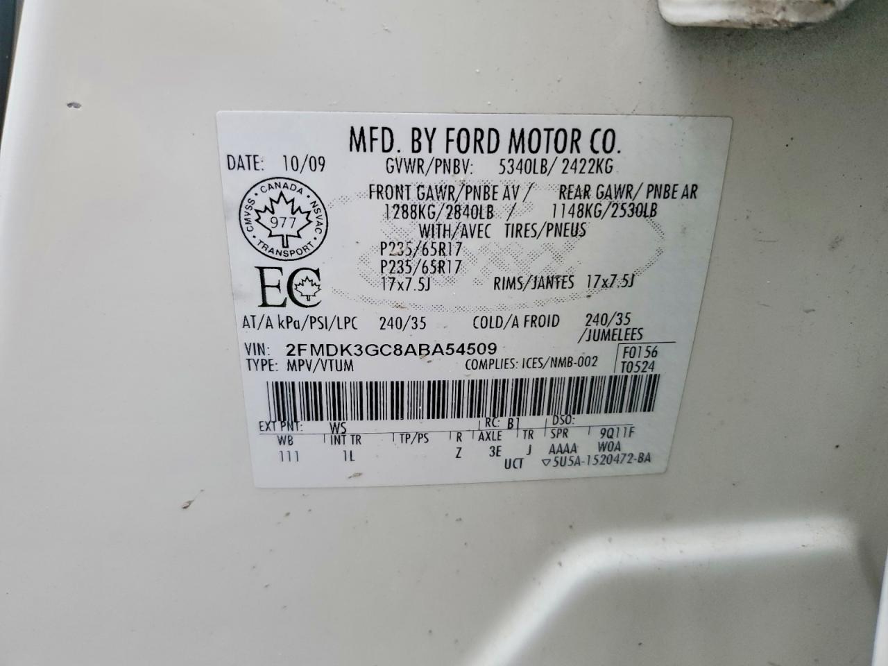 2010 FORD EDGE SE photo 25