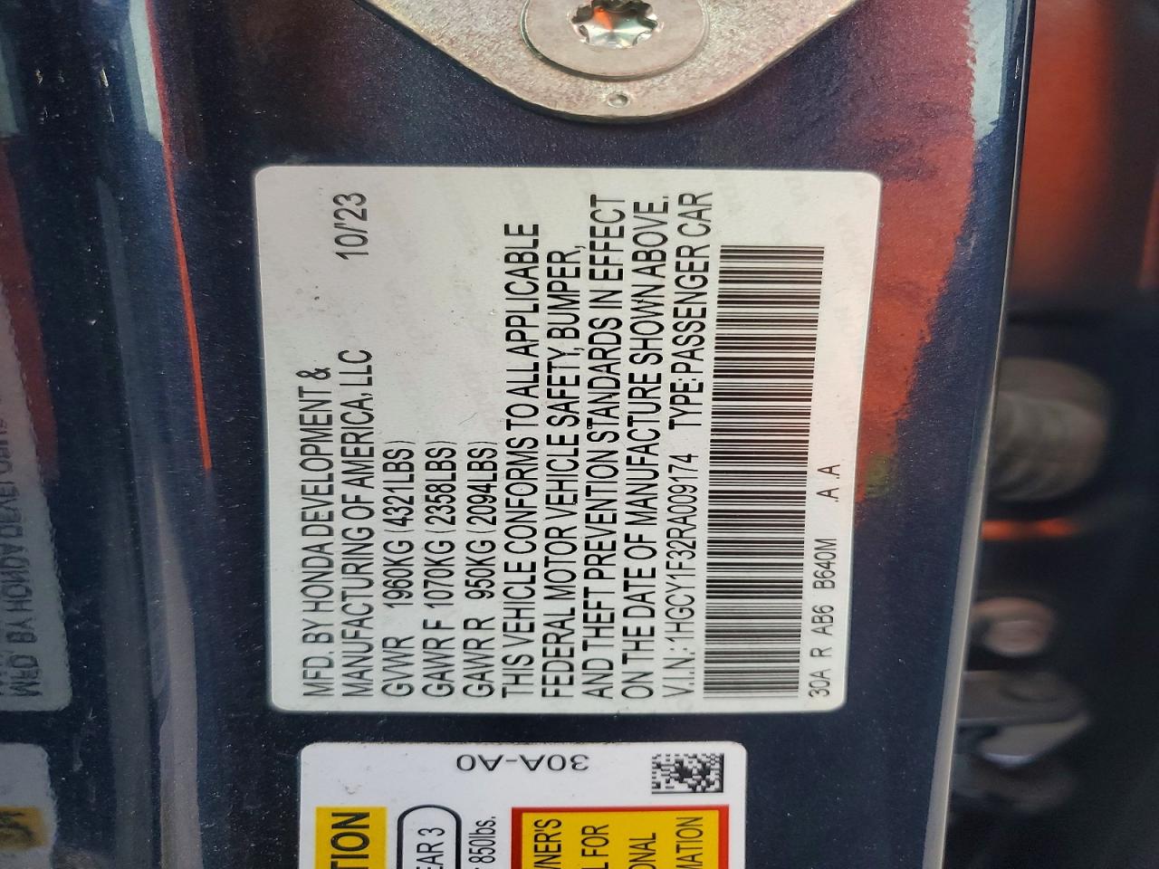 2024 HONDA ACCORD EX photo 12