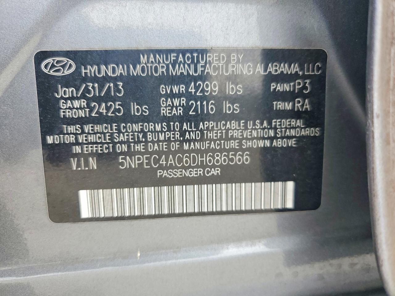 2013 HYUNDAI SONATA LIMITED photo 12