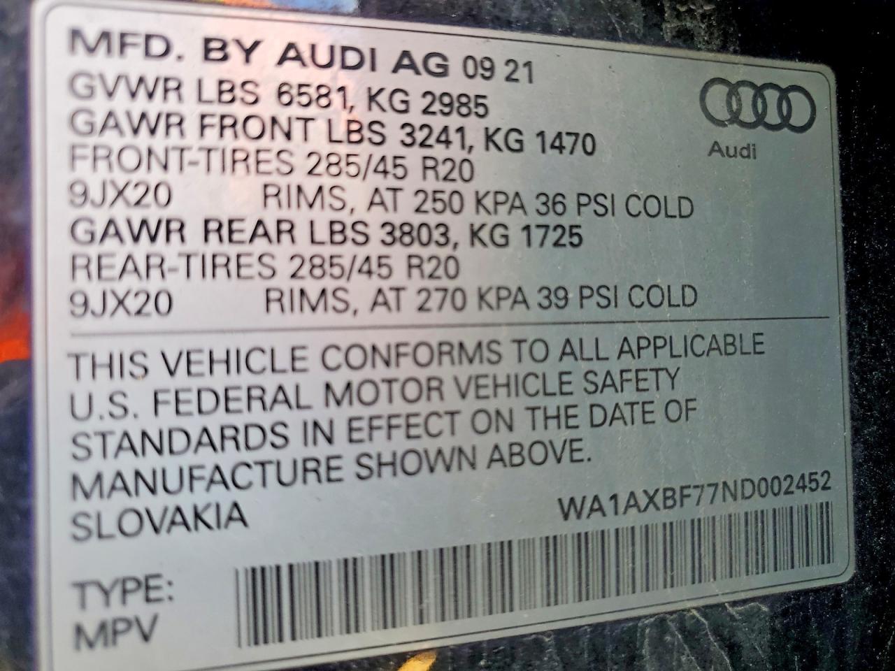2022 AUDI Q7 PREMIUM photo 13