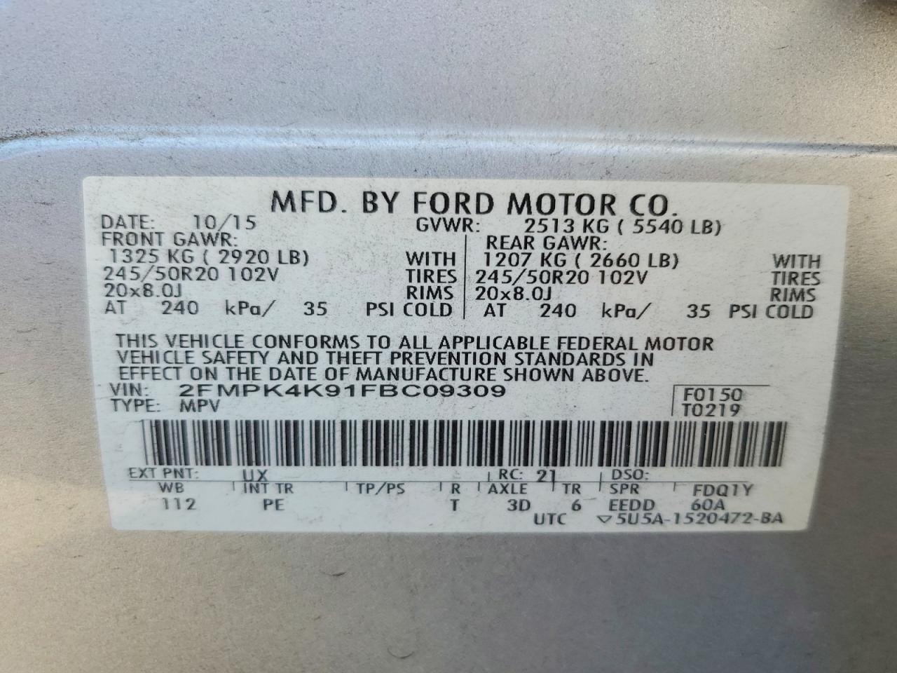 2015 FORD EDGE TITANIUM photo 13