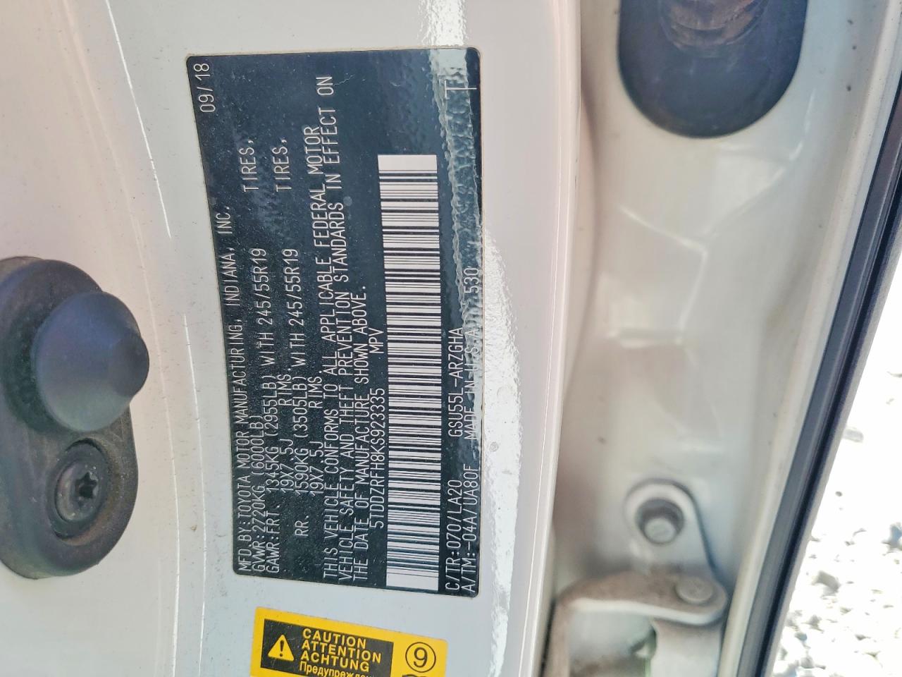2019 TOYOTA HIGHLANDER LIMITED photo 14