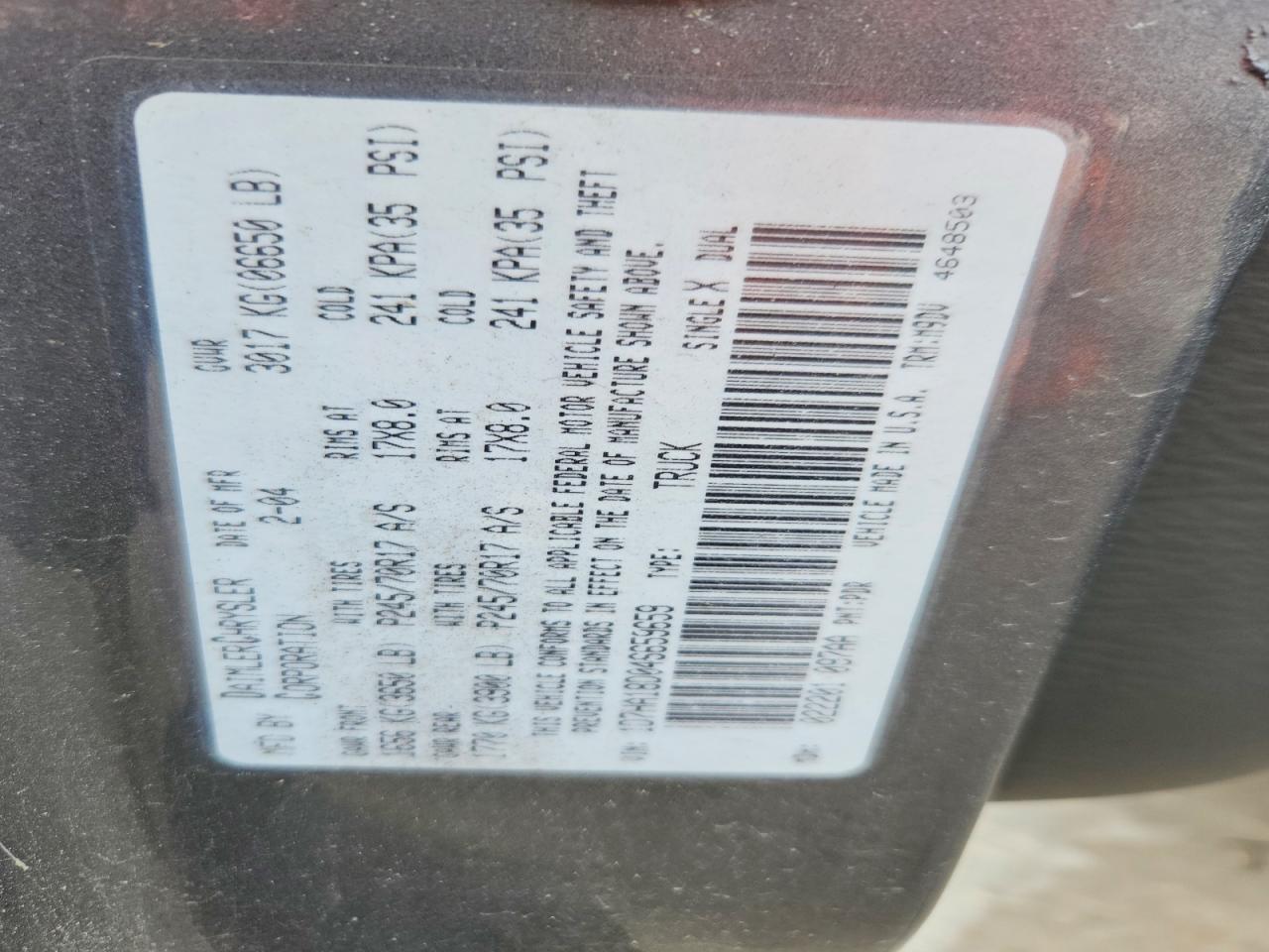 2004 DODGE RAM 1500 ST photo 23