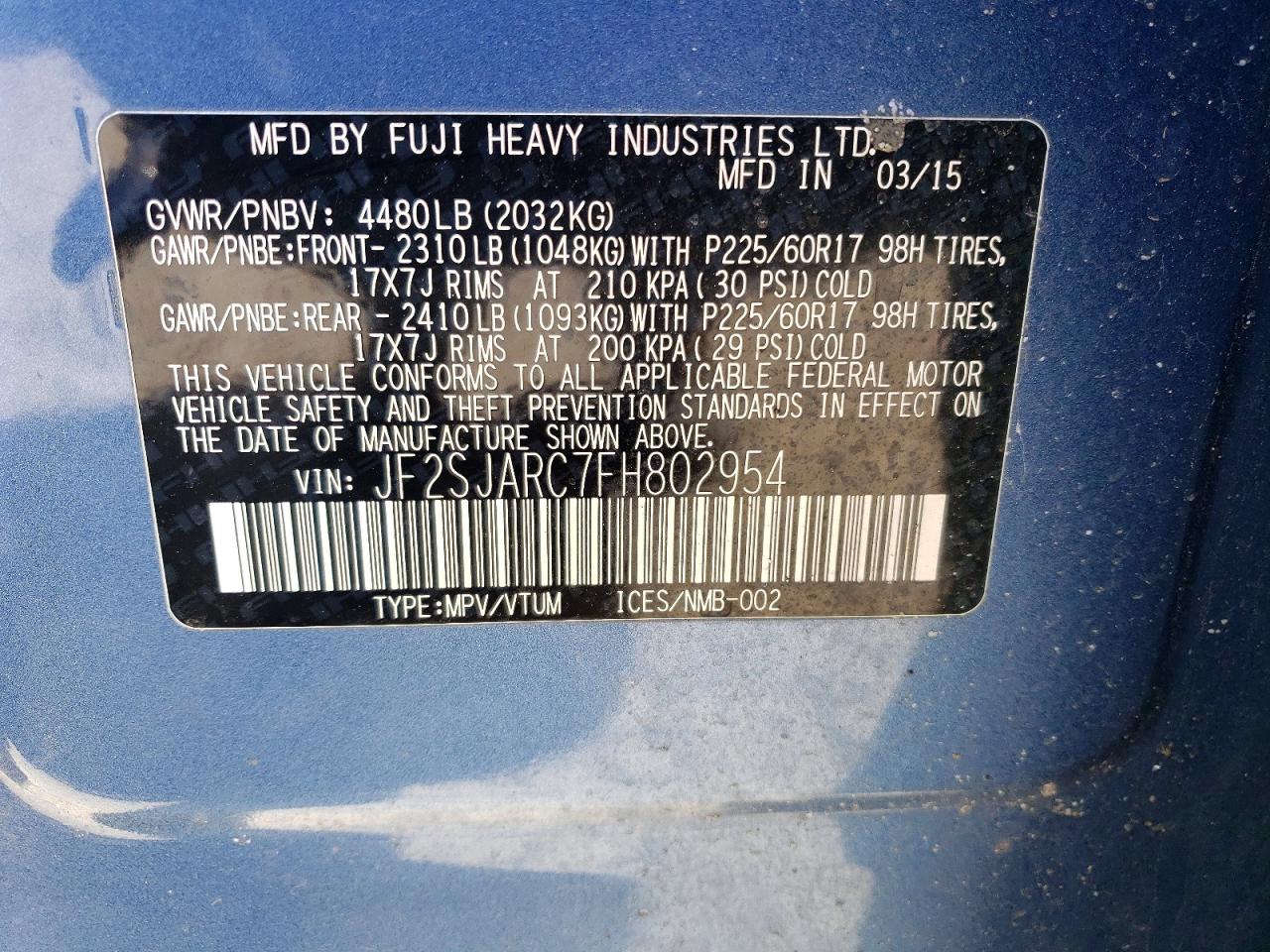 2015 SUBARU FORESTER 2.5I LIMITED photo 23