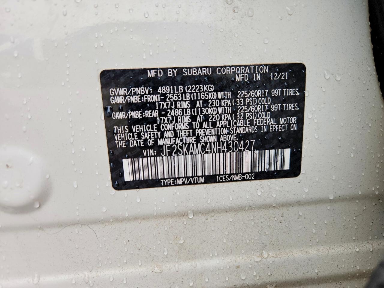 2022 SUBARU FORESTER WILDERNESS photo 23
