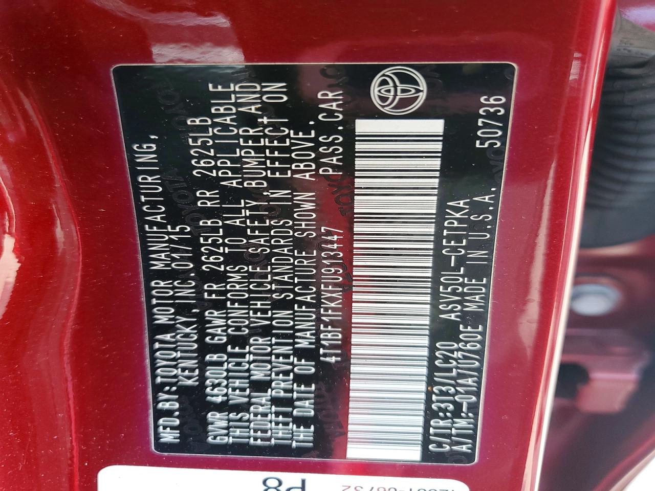 2015 TOYOTA CAMRY XSE photo 25
