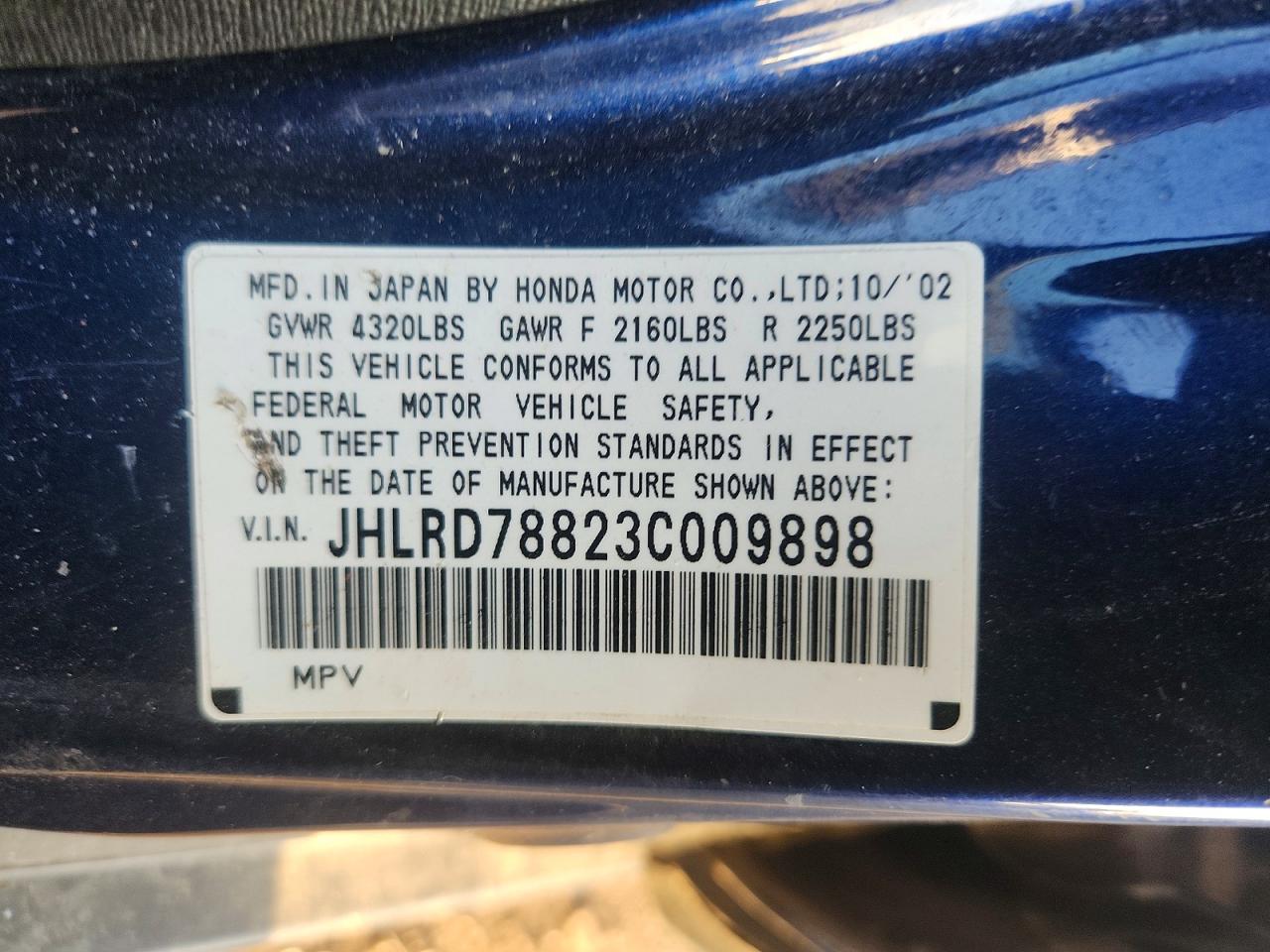 2003 HONDA CR-V EX photo 13