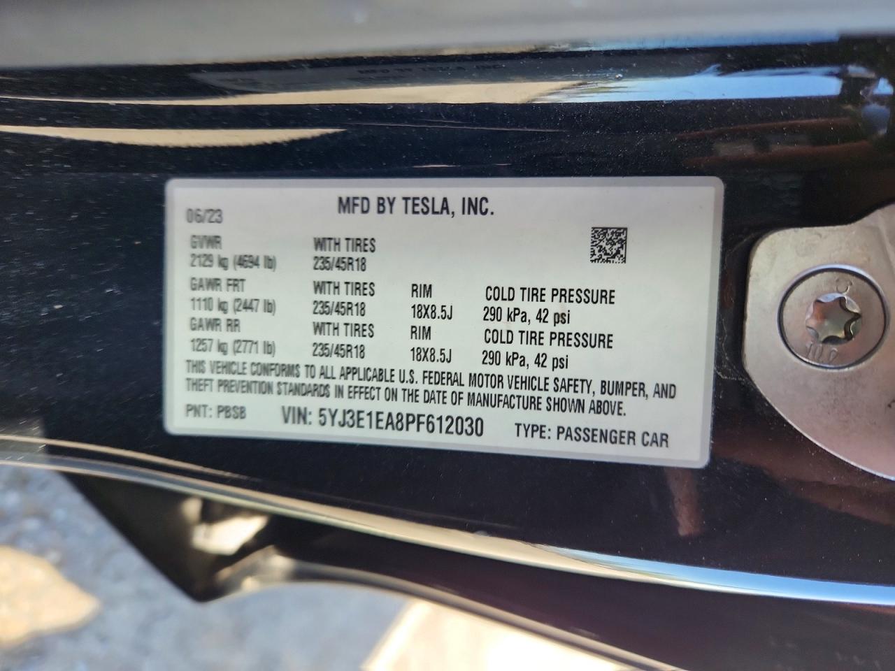 2023 TESLA MODEL 3 photo 23