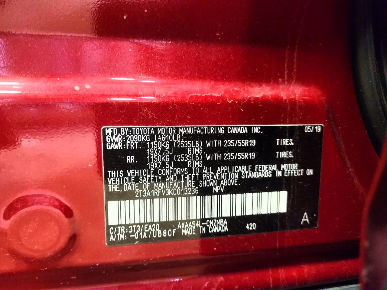 2019 TOYOTA RAV4 XLE PREMIUM photo 37