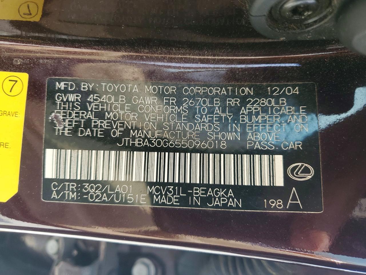 2005 LEXUS ES 330 photo 23