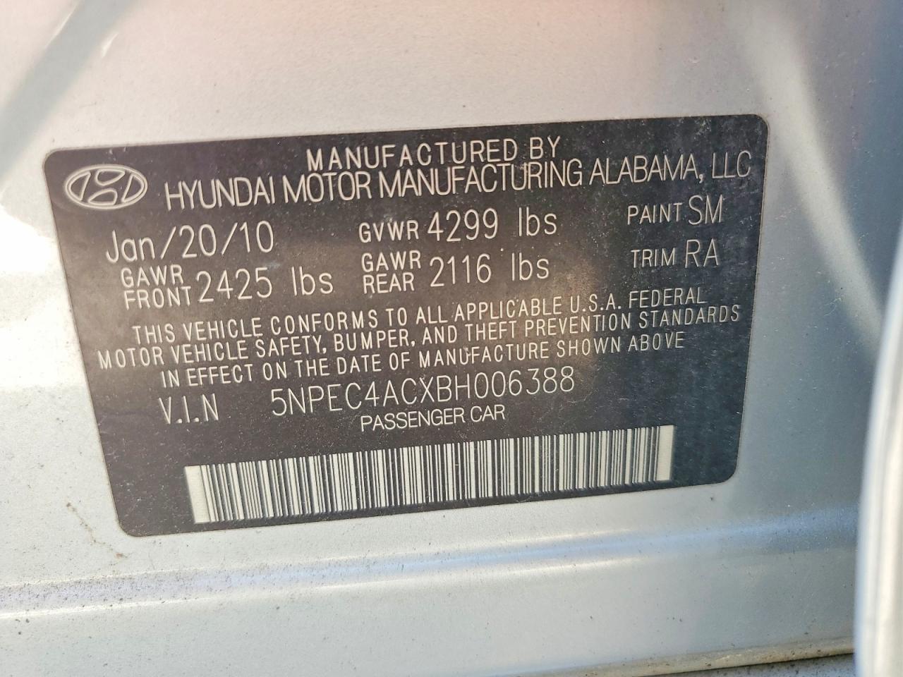 2011 HYUNDAI SONATA LIMITED photo 23