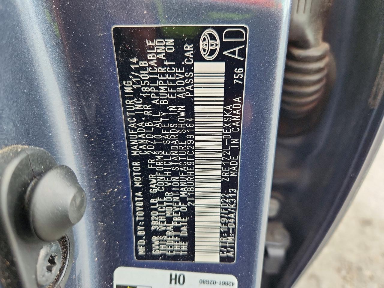 2015 TOYOTA COROLLA S PLUS photo 41